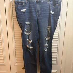 Lane Bryant Ripped Blue Boyfriend Jeans